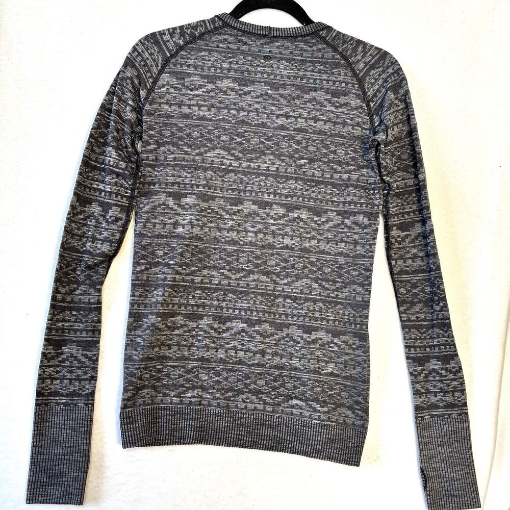 Lululemon Rest Less Pullover Top Heathered Black Colorway Thumb Holes - Picture 4 of 7